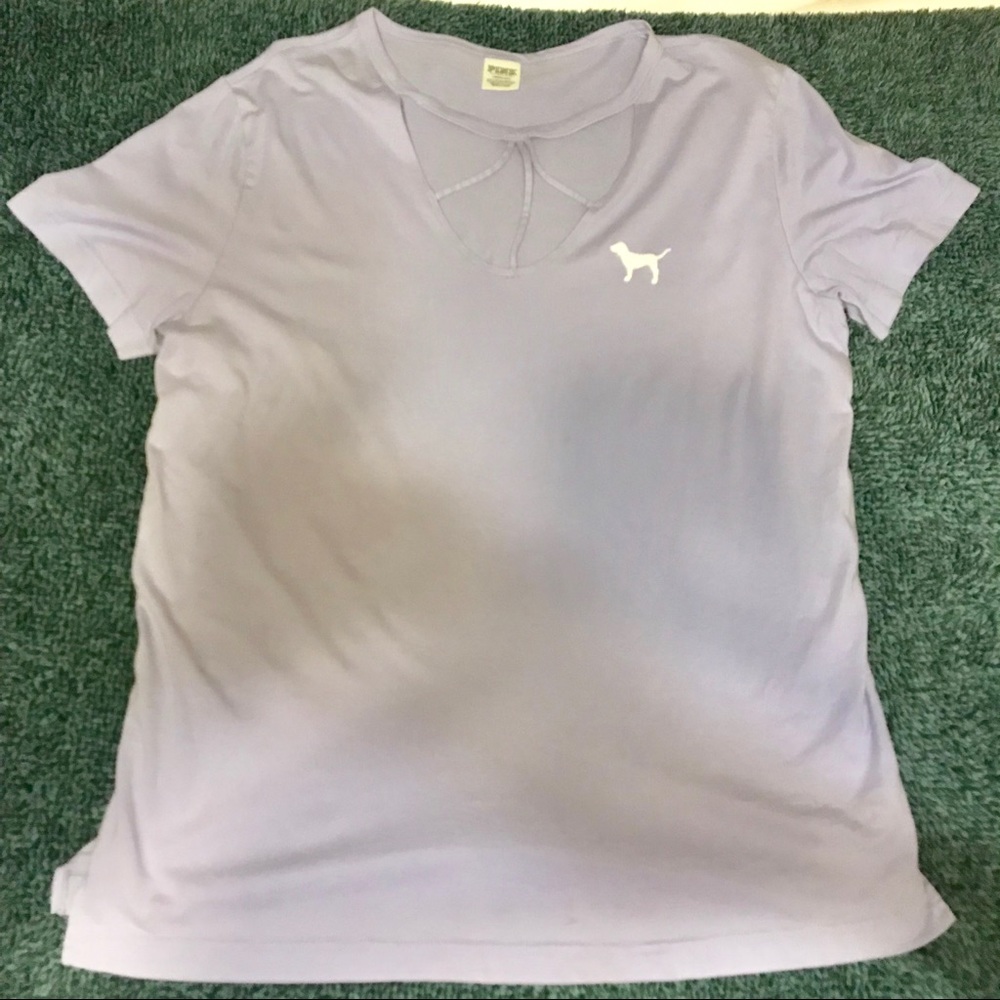 PINK Victoria Secret Lavender Tee with Design